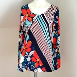 Women's Skye's the Limit  Long Sleeve Stretch Vibrant Multicolor Top - Size S
